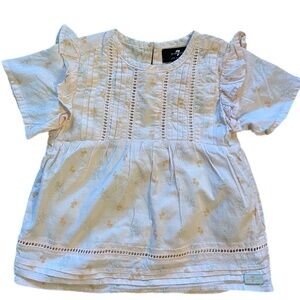 Beautiful pink floral ruffles lined little dress child kids